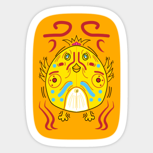 Tribal Oriental Easter Chick Card Sticker